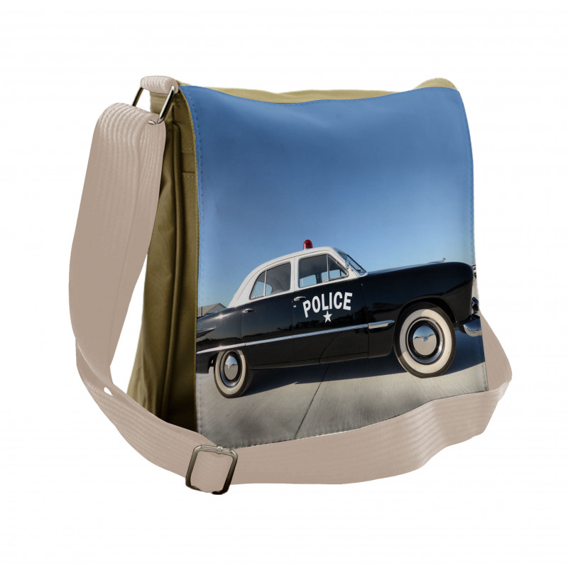 Old Police Car Digital Messenger Bag