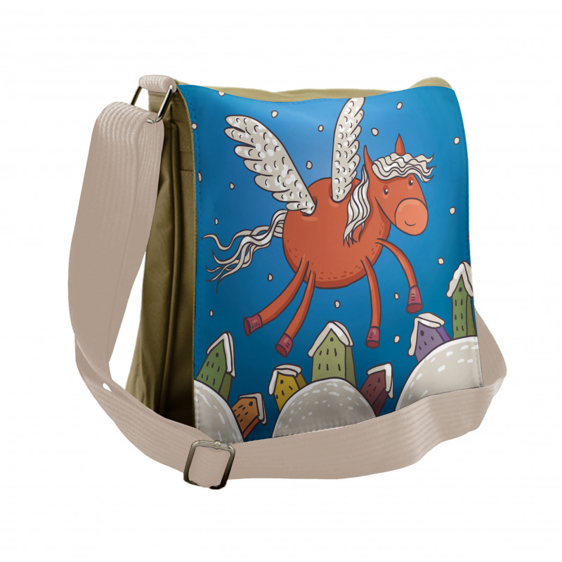 Horse Wings on Building Messenger Bag