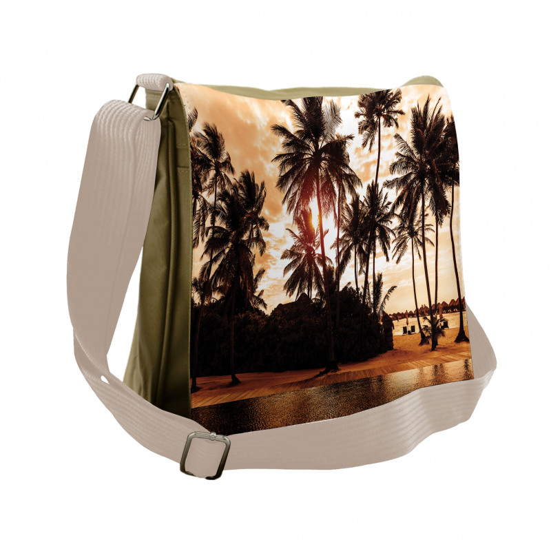Ocean Sea Love Palms Messenger Bag