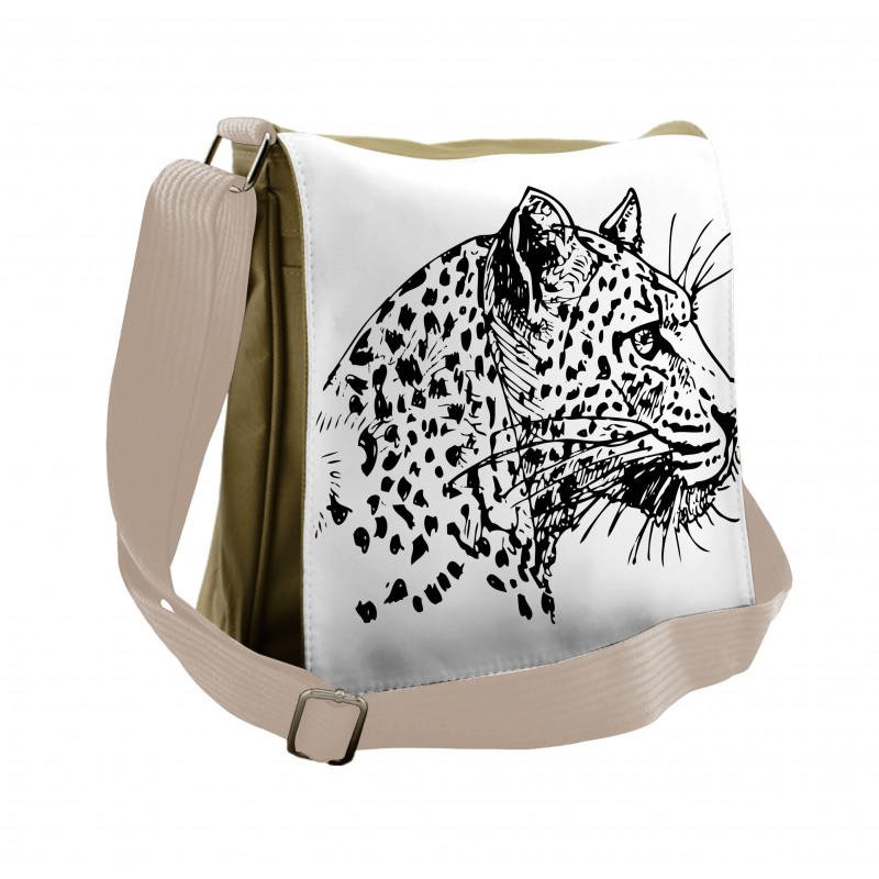 Jaguar Sketch Wildlife Messenger Bag