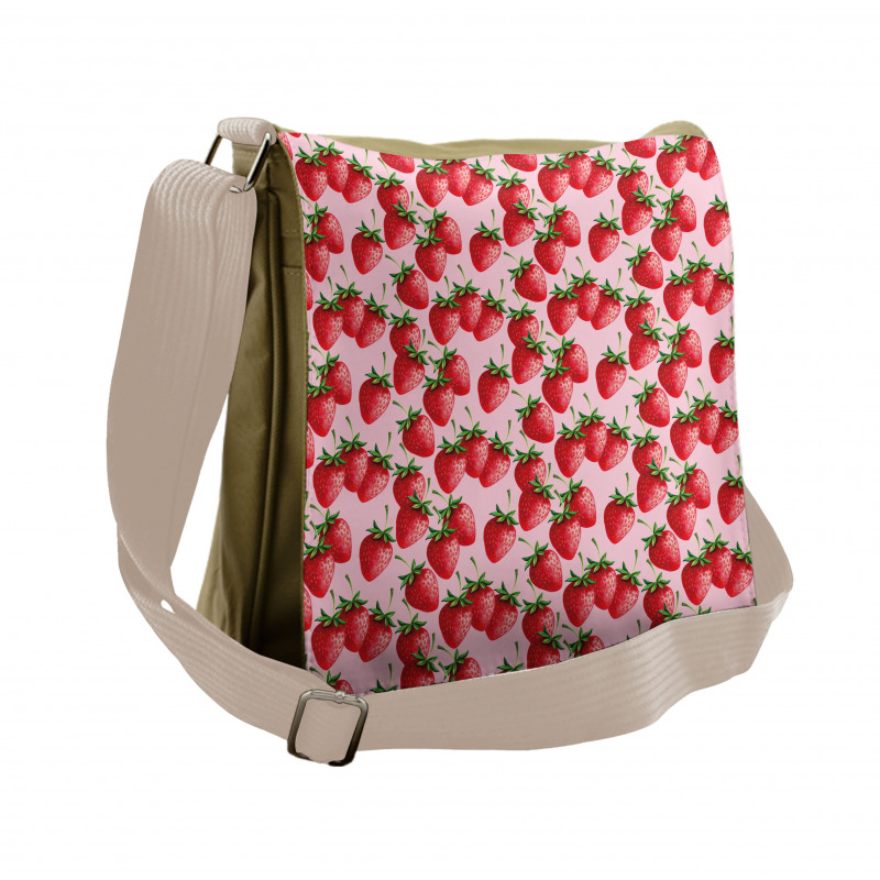 Juicy Strawberries Fruit Messenger Bag