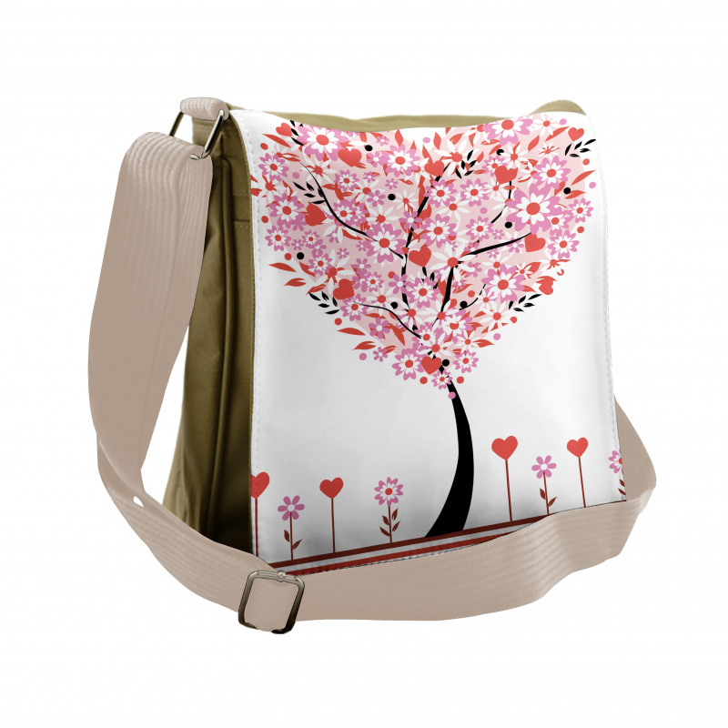 Heart Shaped Tree Messenger Bag