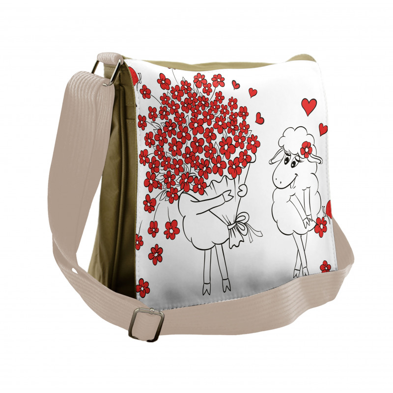 Lover Goats Hearts Messenger Bag