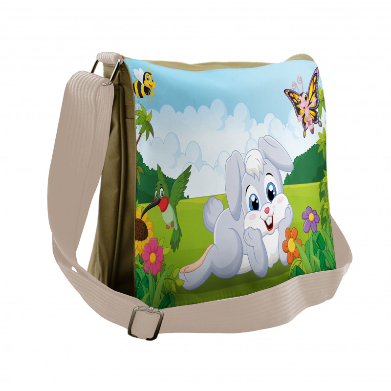 Rabbits Grass Bees Messenger Bag