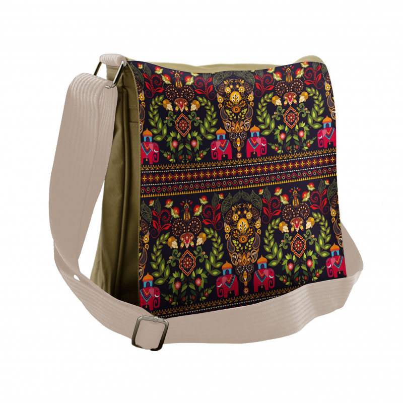 Floral Art Messenger Bag