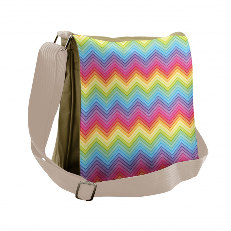 Colorful Vivid Chevron Messenger Bag