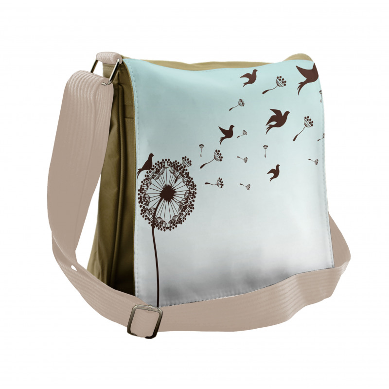 Dandelion Doves Bloom Messenger Bag