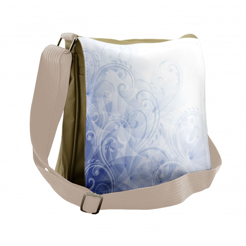 Abstract Floral Curl Messenger Bag