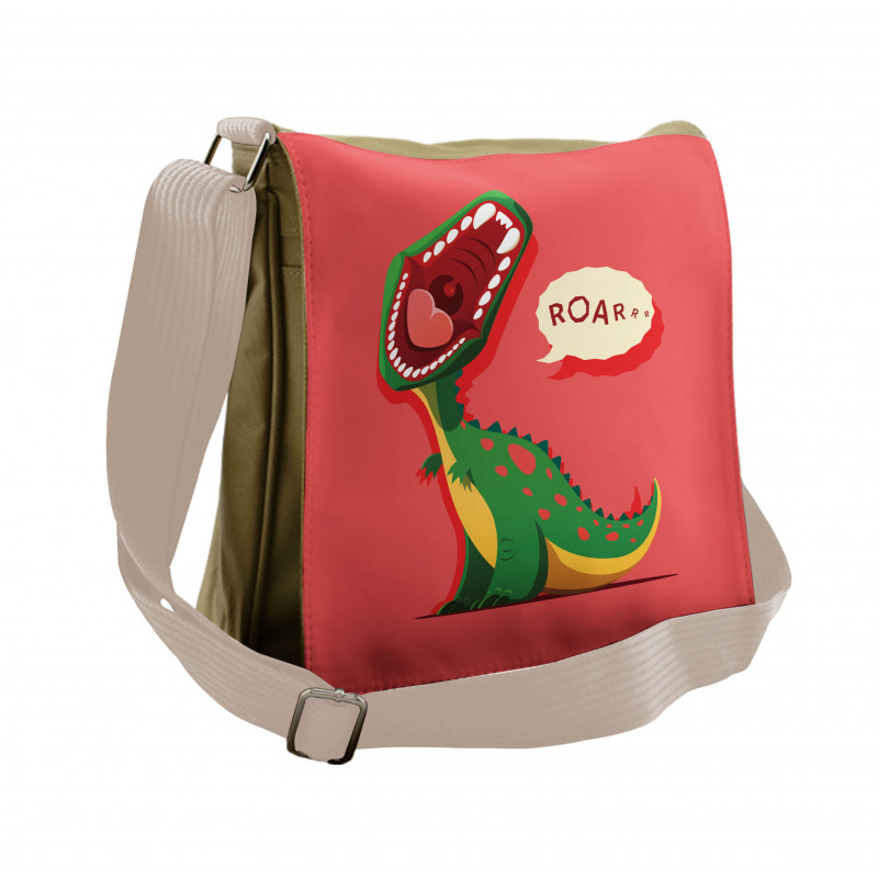 Cartoon Prehistoric Messenger Bag