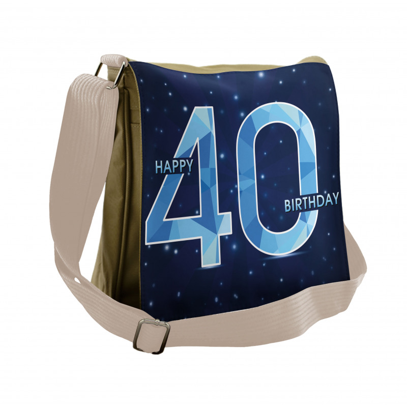 Number 40 Emblem Messenger Bag