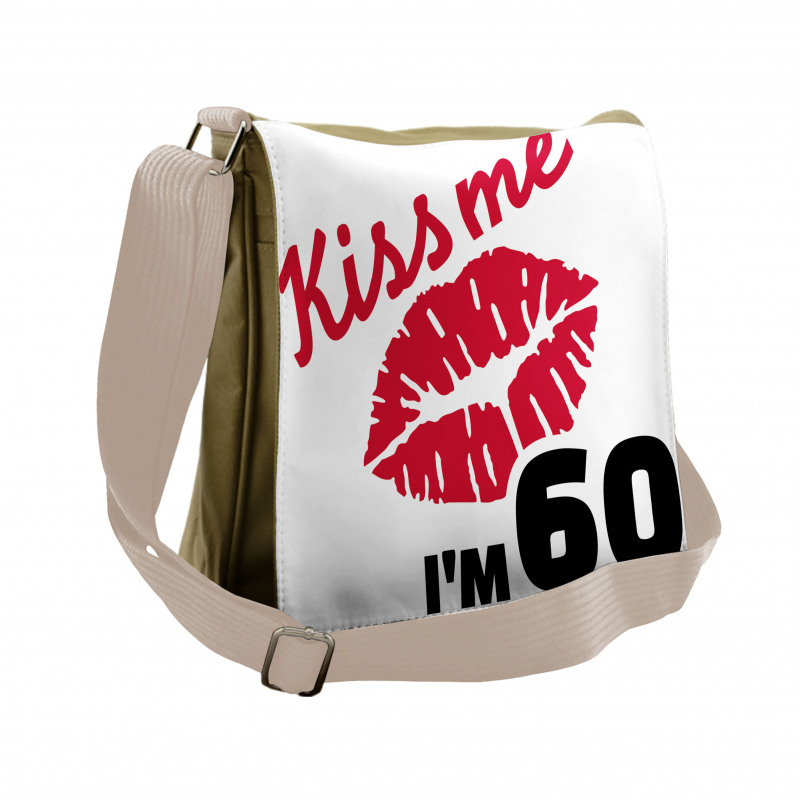 Kiss Me I am 60 Words Messenger Bag
