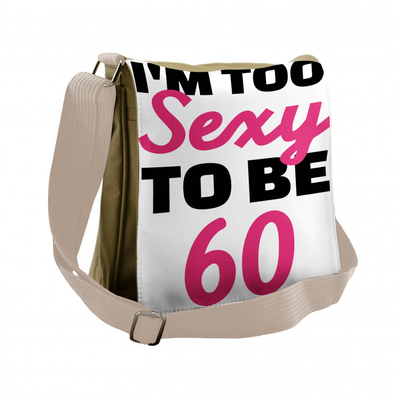 Being 60 Themed Typography Messenger Bag