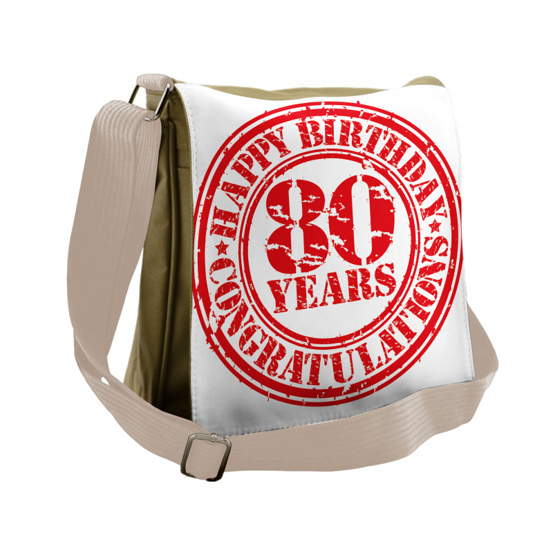 Happy Birthday Stamp Messenger Bag