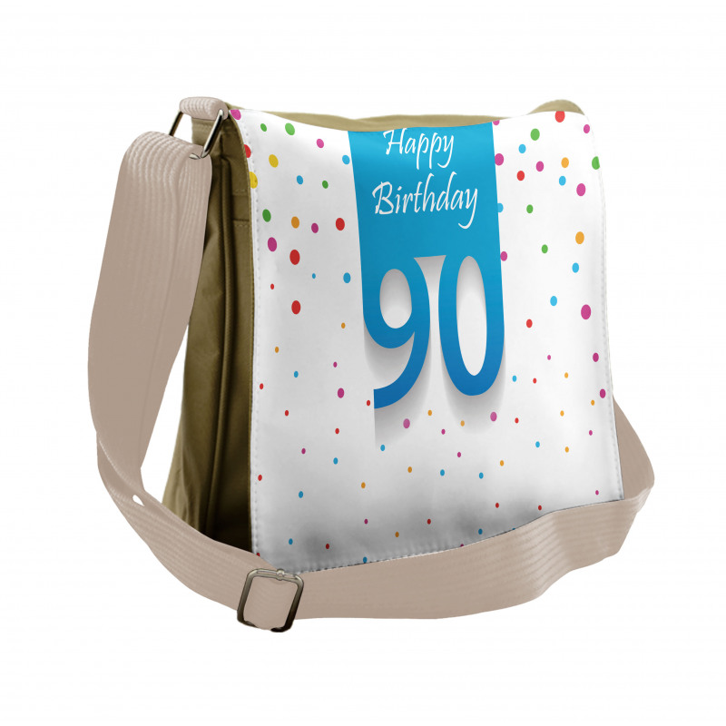 Age 90 Polka Dots Messenger Bag