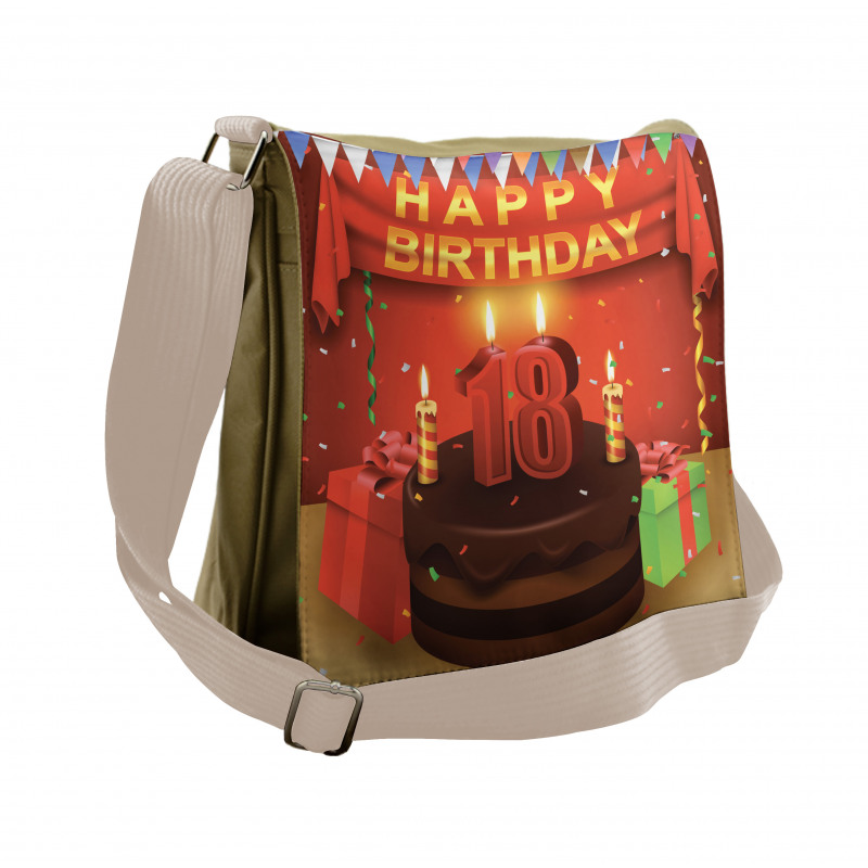 Happy Birthday Cake Messenger Bag