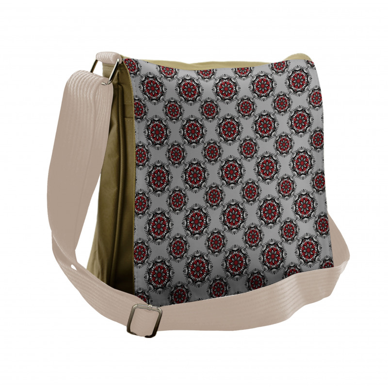 Moroccan Flower Rose Messenger Bag