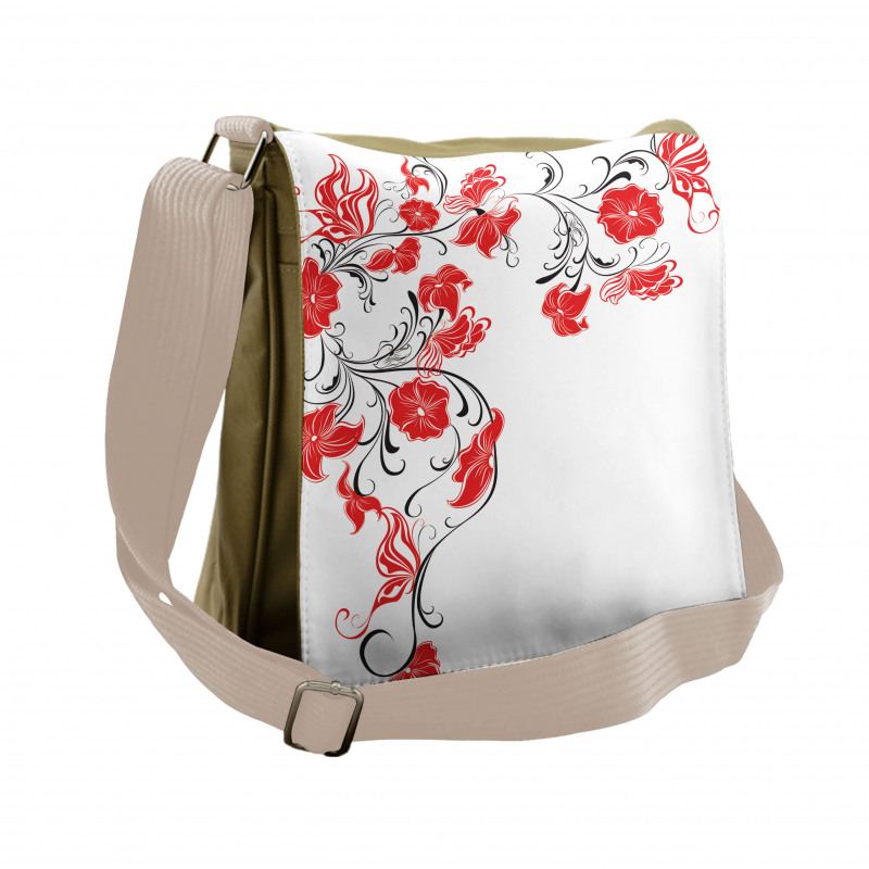 Japanese Flowers Ivy Messenger Bag