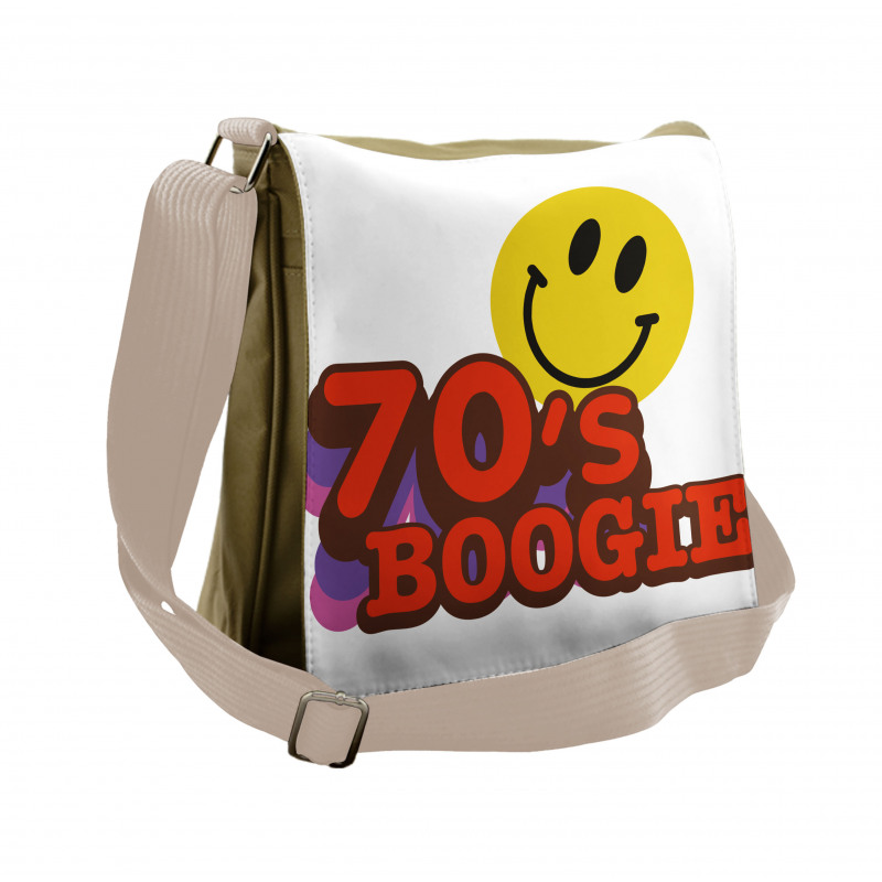 70s Boogie Funny Emoticon Messenger Bag