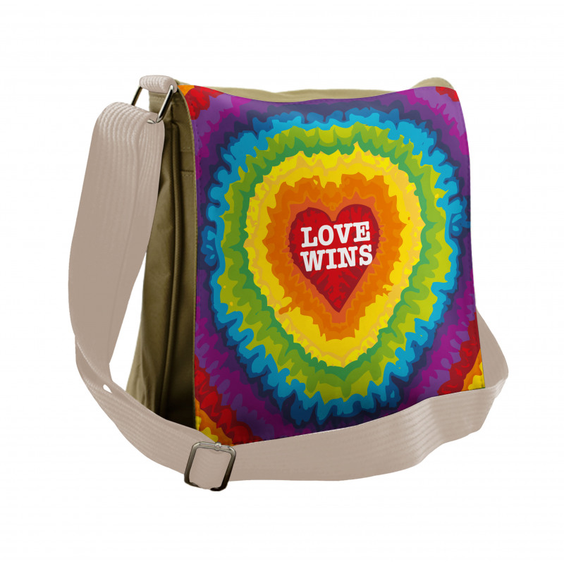 Love Wins Tie Dye Effect Messenger Bag