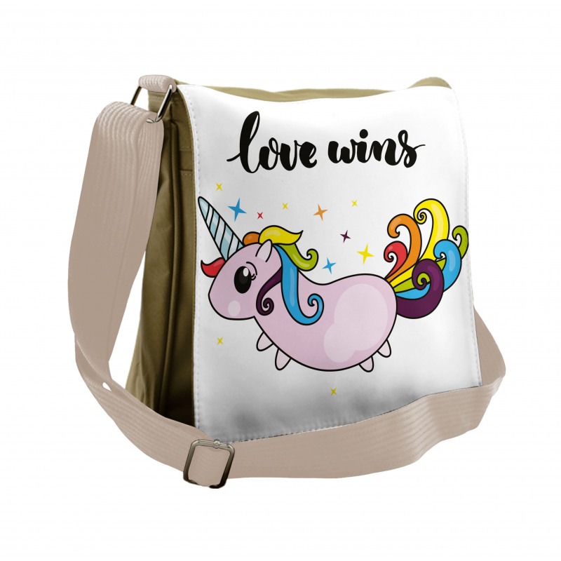 LGBT Slogan Tail Messenger Bag