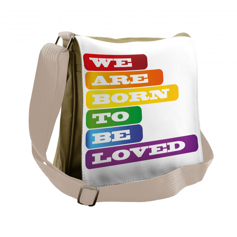Love Pride Words Messenger Bag