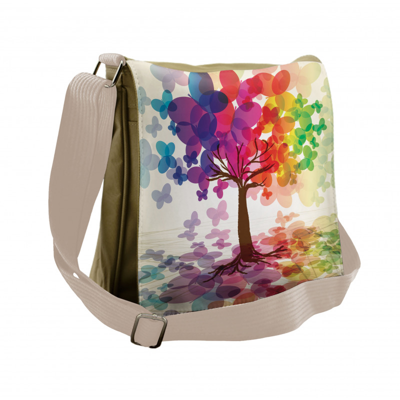 Colorful Spring Tree Messenger Bag