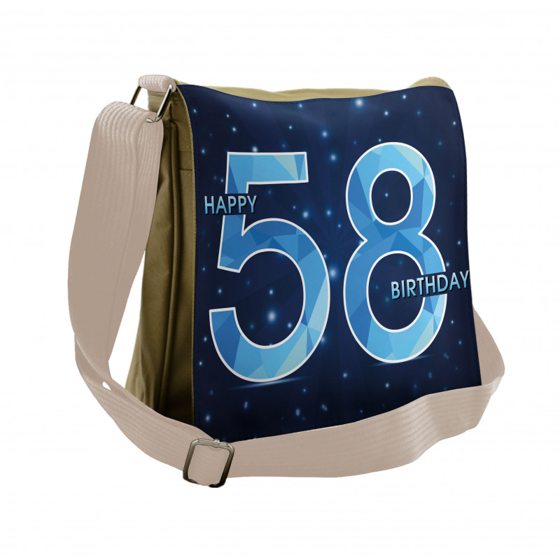 Number Night Sky Age Messenger Bag