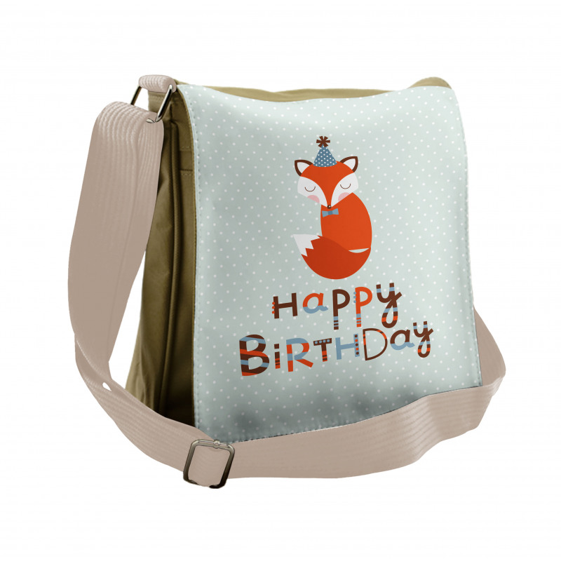 Fox Greeting Text Messenger Bag