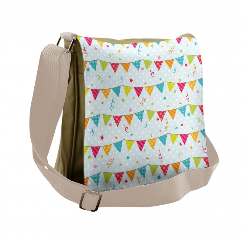Birthday Party Flags Stars Messenger Bag