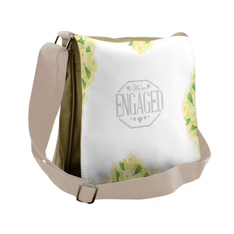 Roses and Leaves Messenger Bag