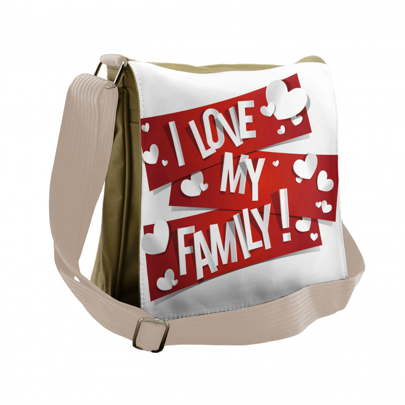 Family Love Heart Messenger Bag