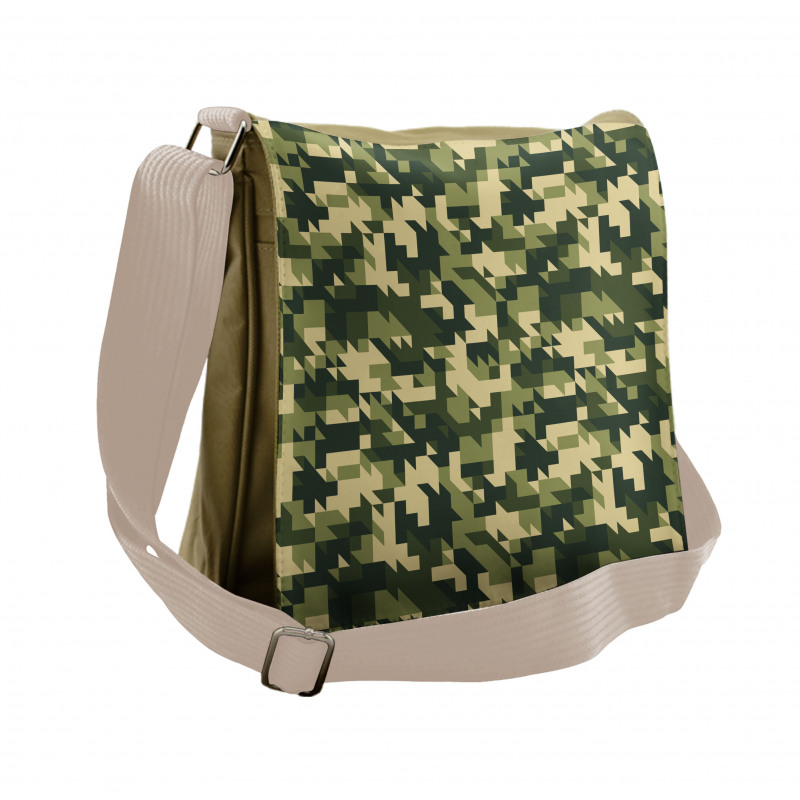 Abstract Chevron Forest Messenger Bag