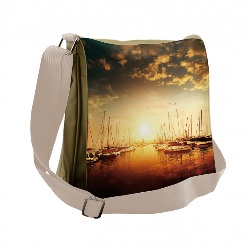 Boats on the Pier Messenger Bag