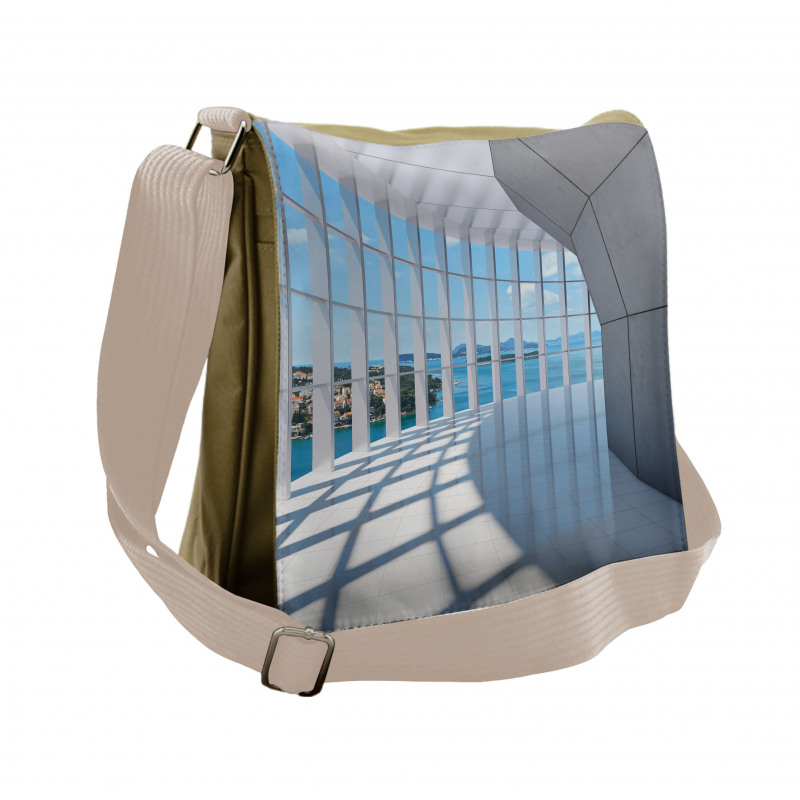 Skyscrapers Seascape View Messenger Bag