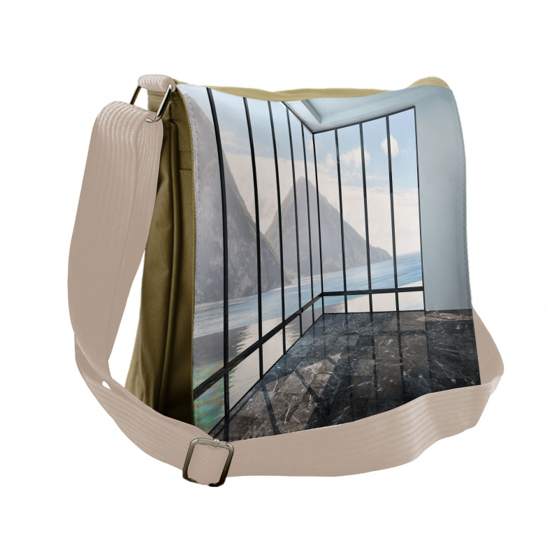 Mountain Ocean Scenery Messenger Bag