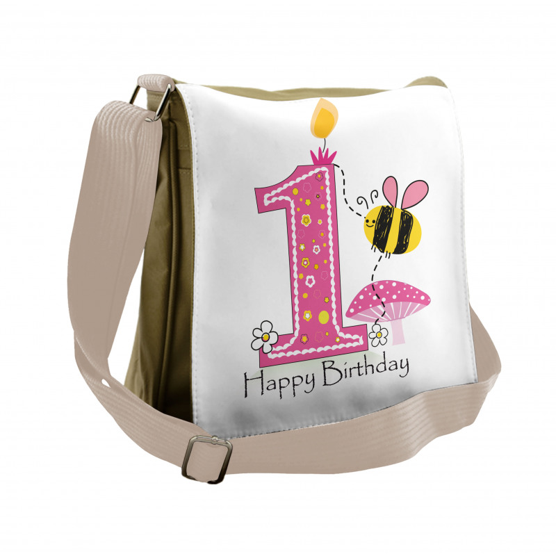 Bees Party Cake Candle Messenger Bag