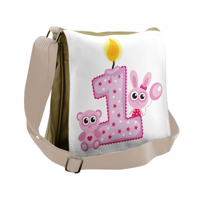 Girls Birthday Bunnies Messenger Bag