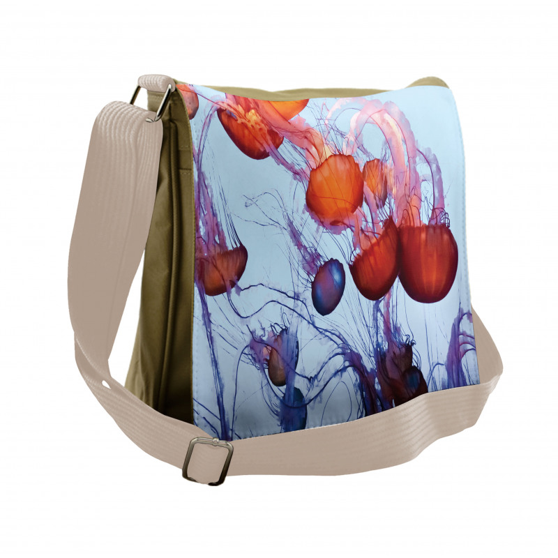 Jellyfish in the Ocean Messenger Bag