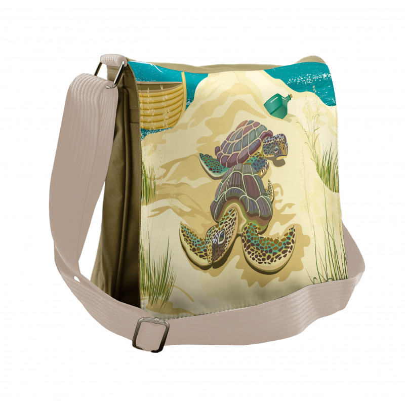 Sea Turtles Sand Boat Messenger Bag