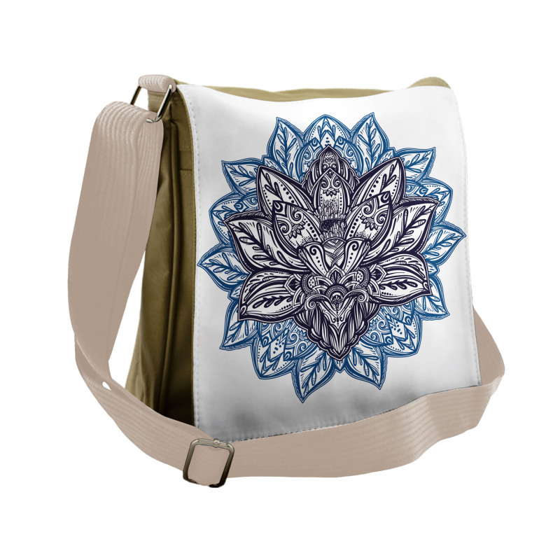 Boho Lotus Flower Messenger Bag