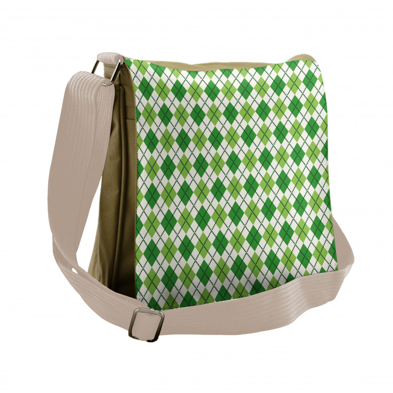 Classical Argyle Pattern Messenger Bag