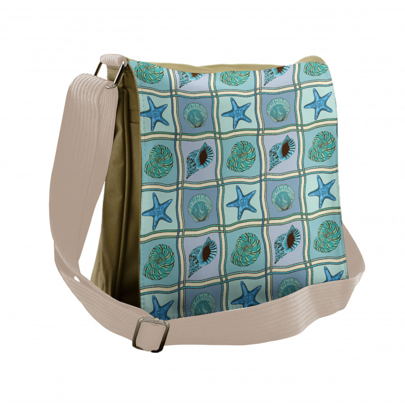 Marine Pattern Messenger Bag