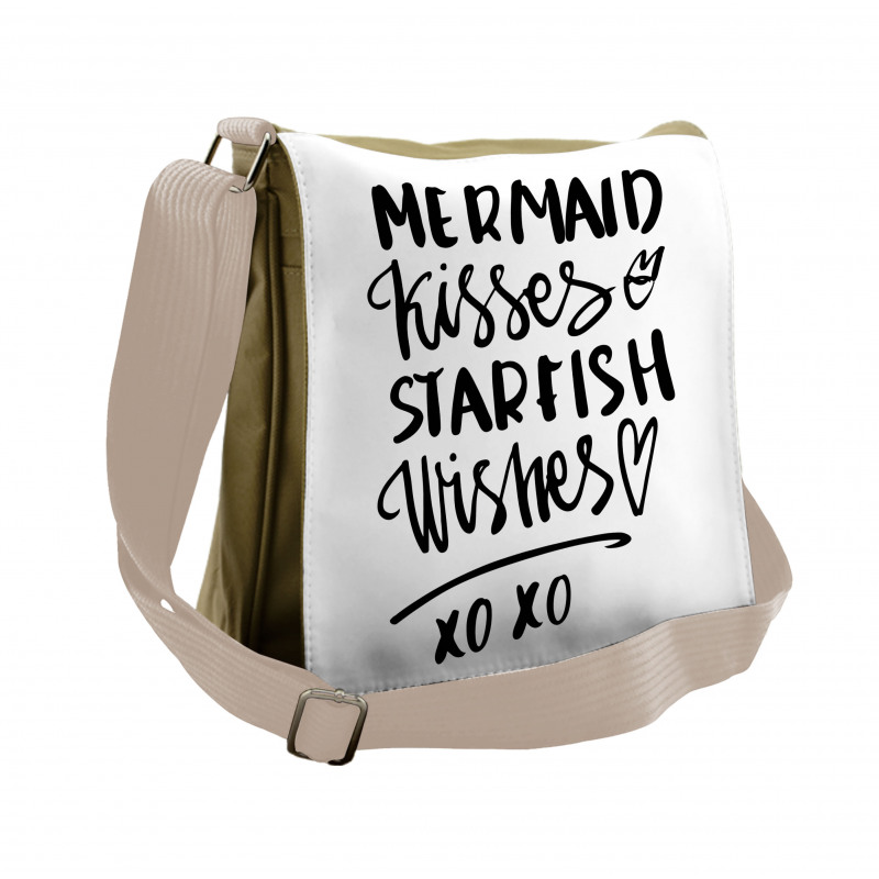 Mermaid Kiss Starfish Words Messenger Bag