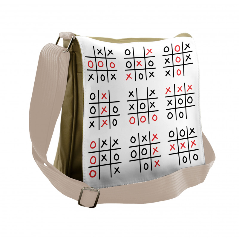 Tic Tac Toe Game Set Art Messenger Bag