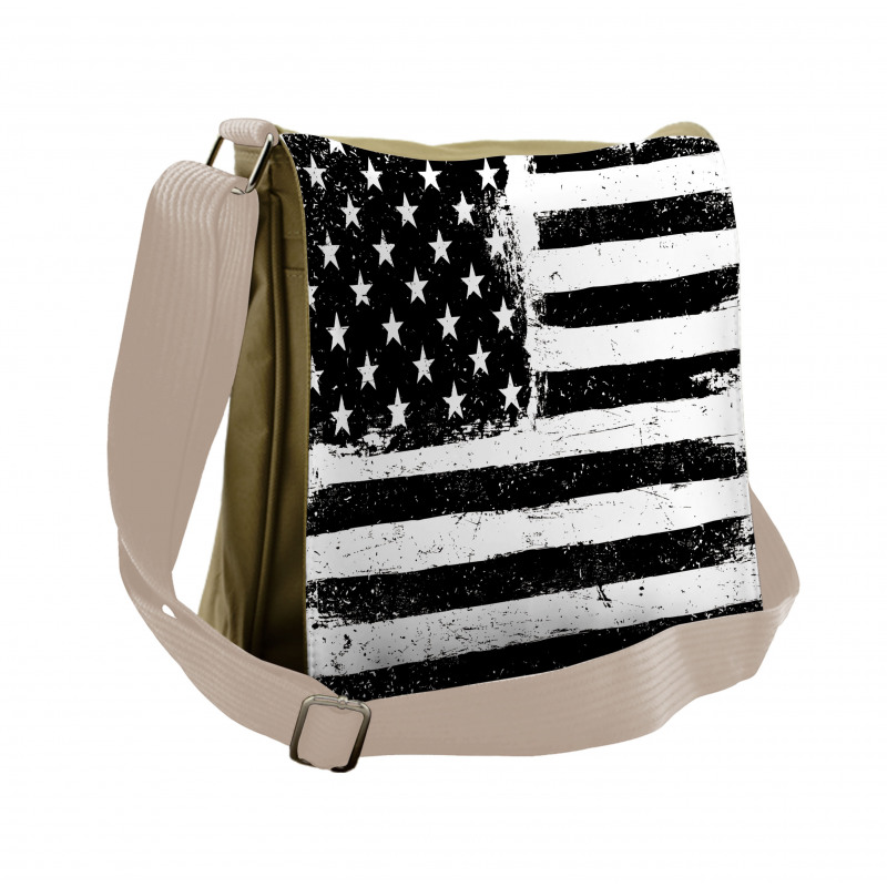 Black and White Flag Messenger Bag