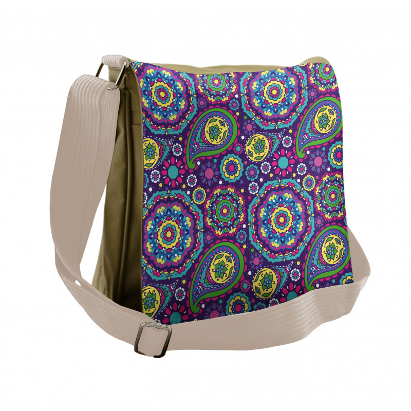 Vibrant Tones Boho Messenger Bag