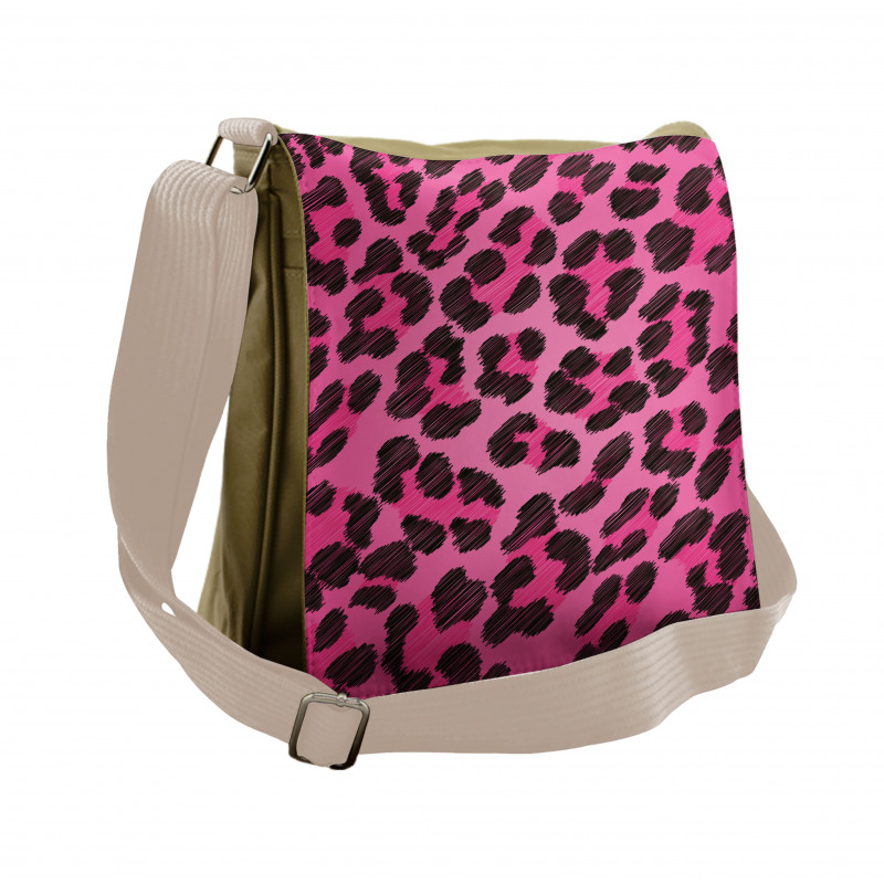 Vibrant Leopard Skin Messenger Bag