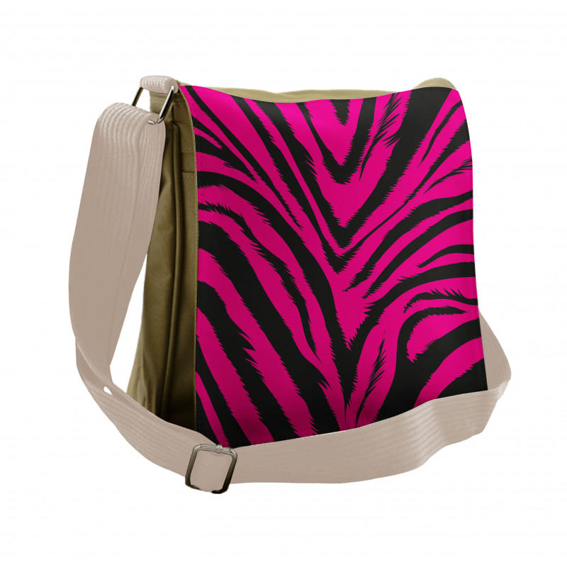 Hot Pink Zebra Skin Messenger Bag