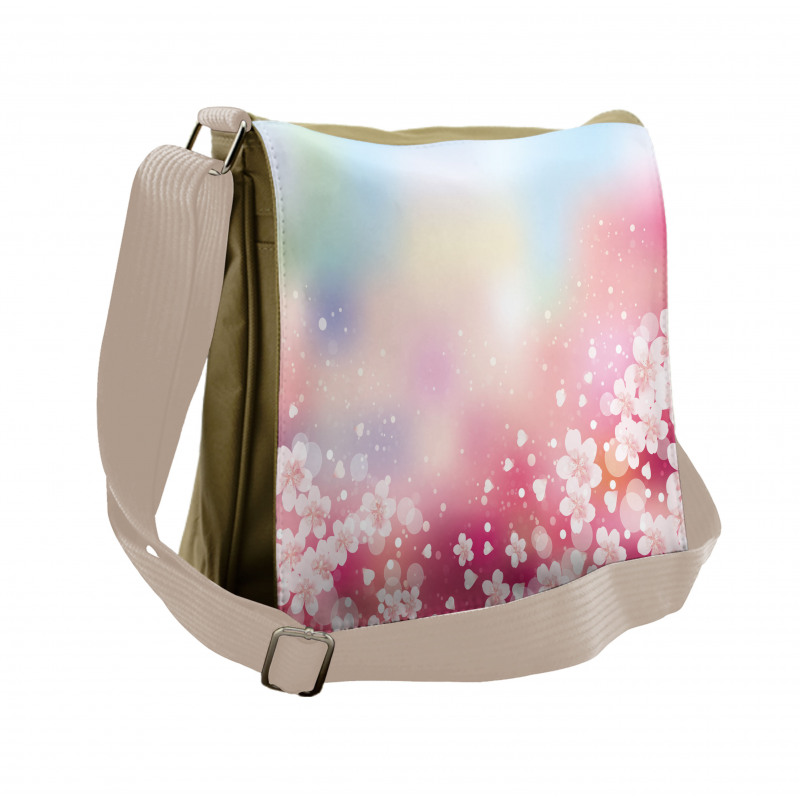 Dreamy Cherry Blossoms Messenger Bag