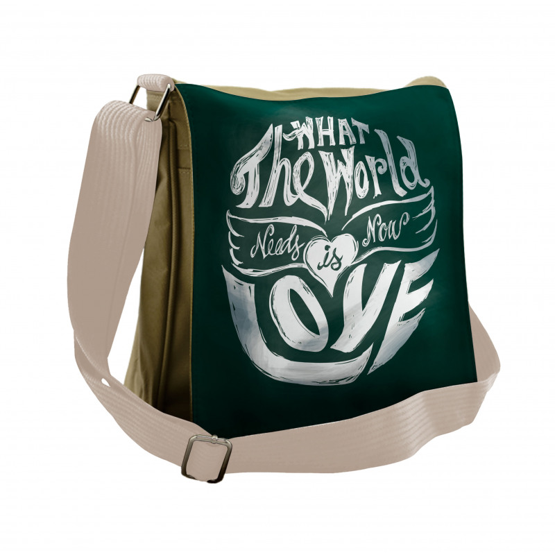 Grunge Art Words Circle Messenger Bag